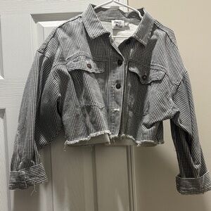 Princess Polly Black and White Cropped Jacket